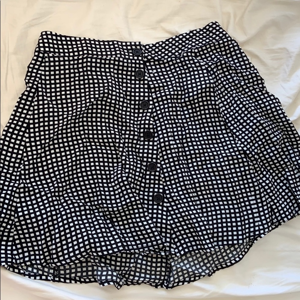 Black and white checkered skirt